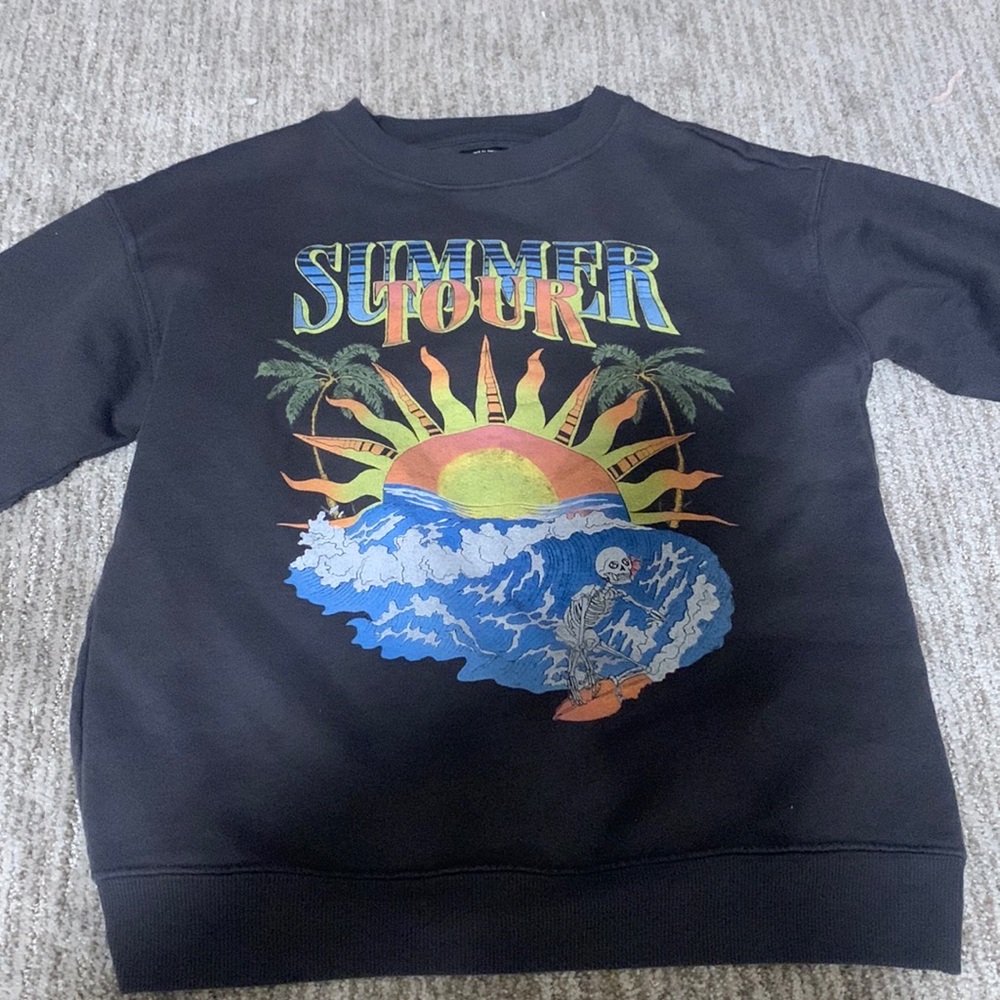 billabong summer tour crewneck, small, black